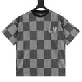 Louis Vuitton rhinestone logo checkered short-sleeved shirt