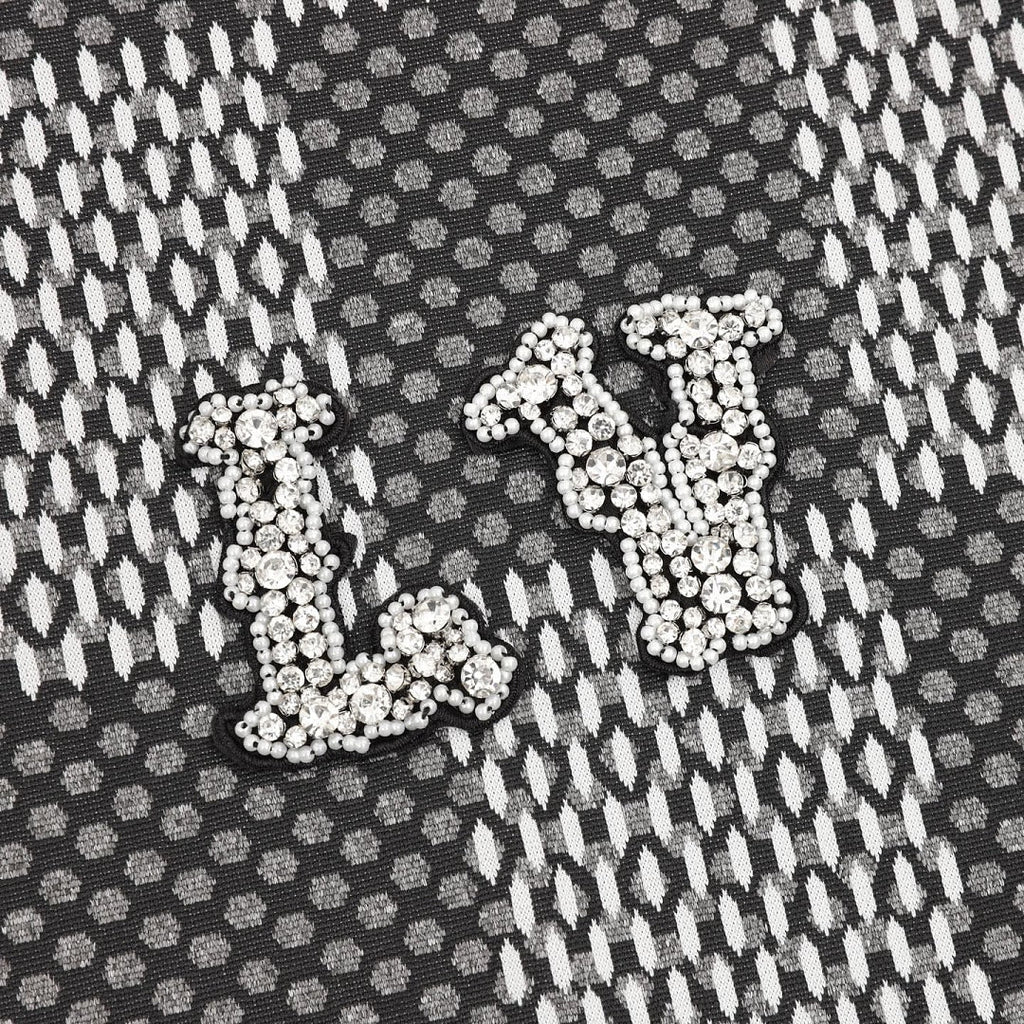 Louis Vuitton rhinestone logo checkered short-sleeved shirt