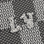 Louis Vuitton rhinestone logo checkered short-sleeved shirt