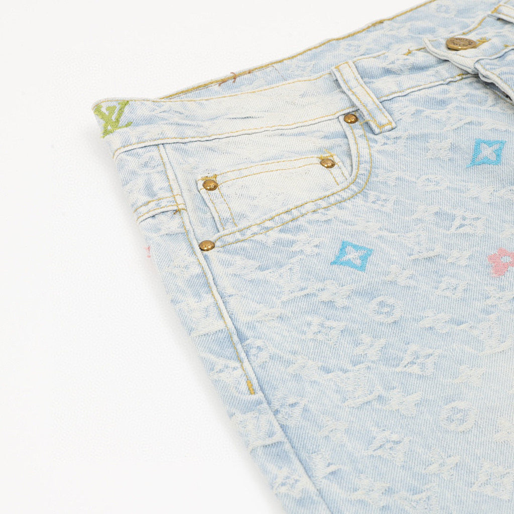 Louis Vuitton Collaboration Candy-Embroidered Denim Trousers