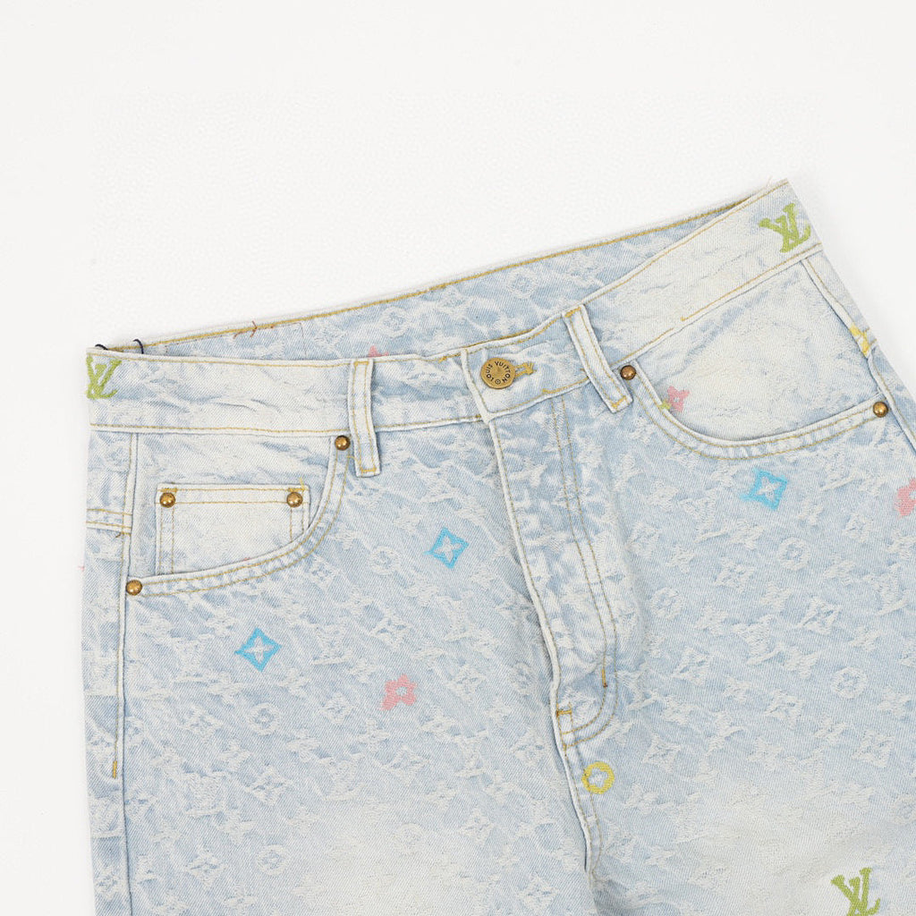 Louis Vuitton Collaboration Candy-Embroidered Denim Trousers