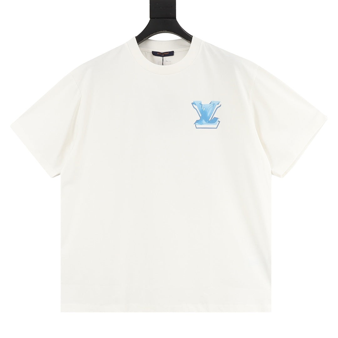 Louis Vuitton Icy Blue Crystal 3D LV Short-Sleeve T-Shirt