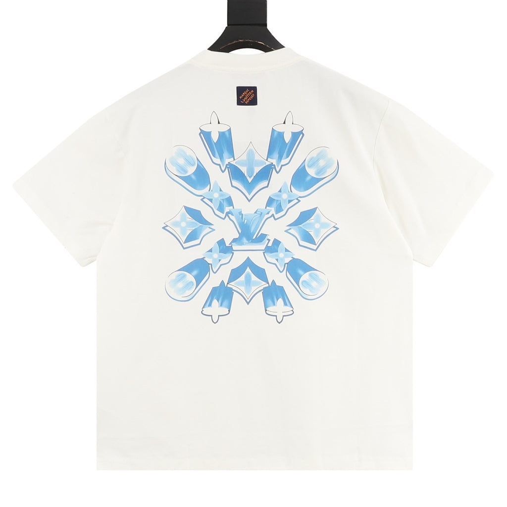 Louis Vuitton Icy Blue Crystal 3D LV Short-Sleeve T-Shirt