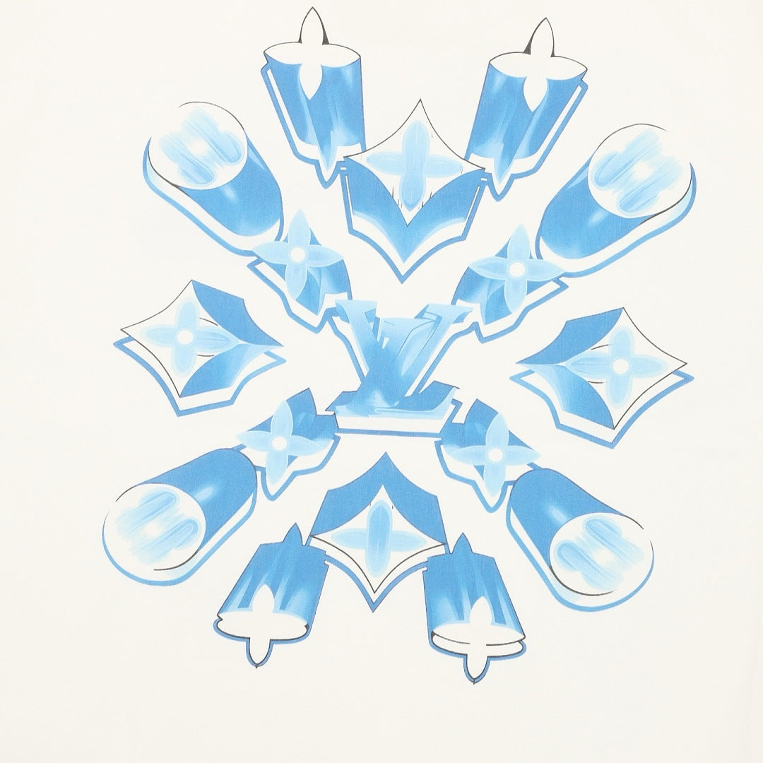 Louis Vuitton Icy Blue Crystal 3D LV Short-Sleeve T-Shirt