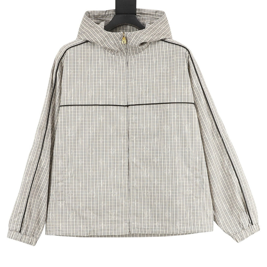 Louis Vuitton Plaid Hooded Zip Jacket – LV Gold Zip