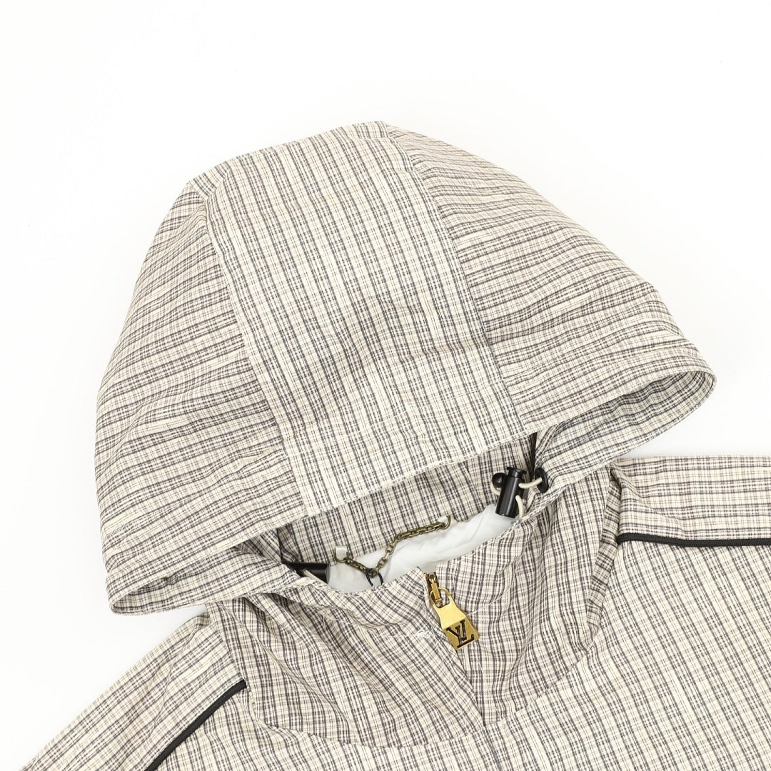 Louis Vuitton Plaid Hooded Zip Jacket – LV Gold Zip