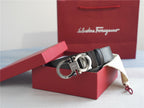 Salvatore Ferragamo Classic Leather Belt – Iconic Gancini Silver Buckle
