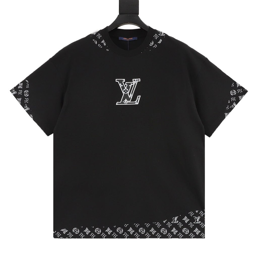 Louis Vuitton Short-Sleeve T-Shirt with Embroidered Leather Logo