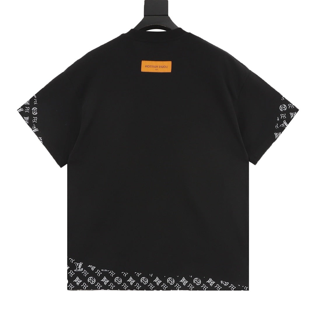 Louis Vuitton Short-Sleeve T-Shirt with Embroidered Leather Logo