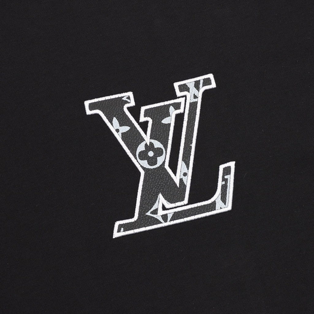 Louis Vuitton Short-Sleeve T-Shirt with Embroidered Leather Logo