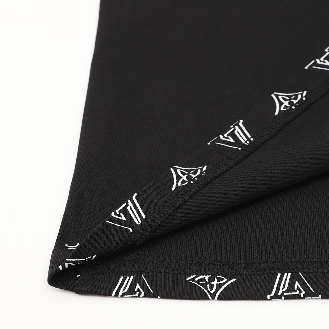 Louis Vuitton Short-Sleeve T-Shirt with Embroidered Leather Logo