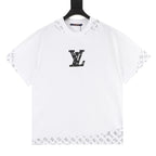 Louis Vuitton Short-Sleeve T-Shirt with Embroidered Leather Logo