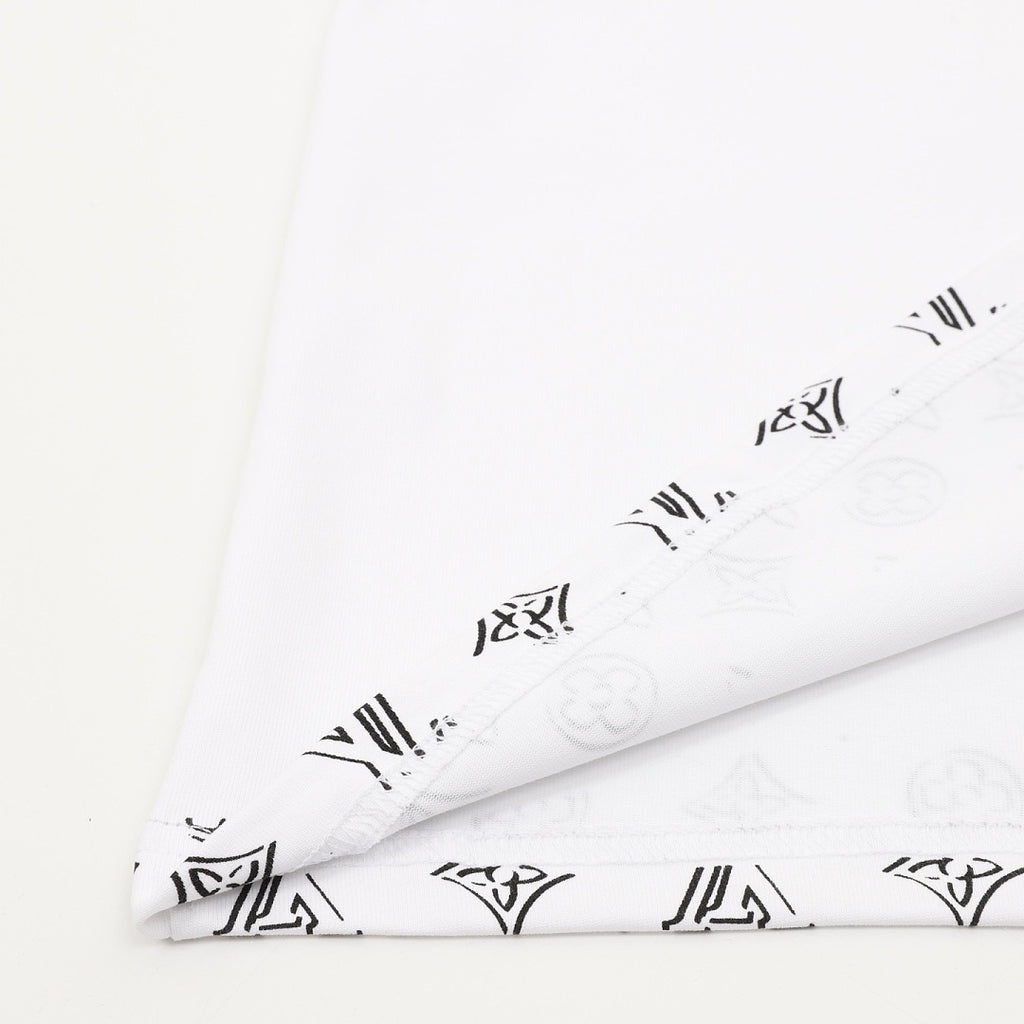 Louis Vuitton Short-Sleeve T-Shirt with Embroidered Leather Logo