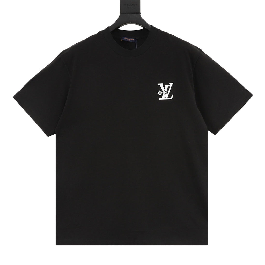 Louis Vuitton Short-Sleeve T-Shirt with Star-Motif and Embroidered LV Logo