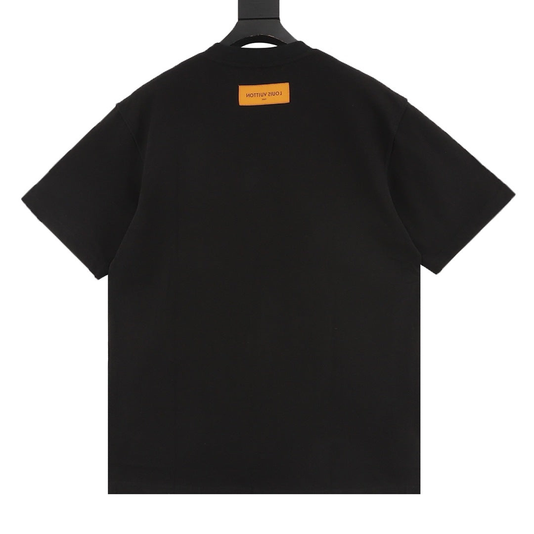 Louis Vuitton Short-Sleeve T-Shirt with Star-Motif and Embroidered LV Logo