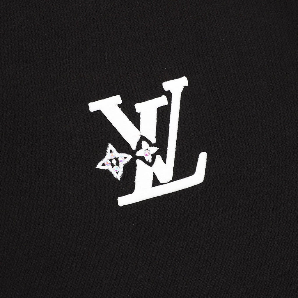 Louis Vuitton Short-Sleeve T-Shirt with Star-Motif and Embroidered LV Logo