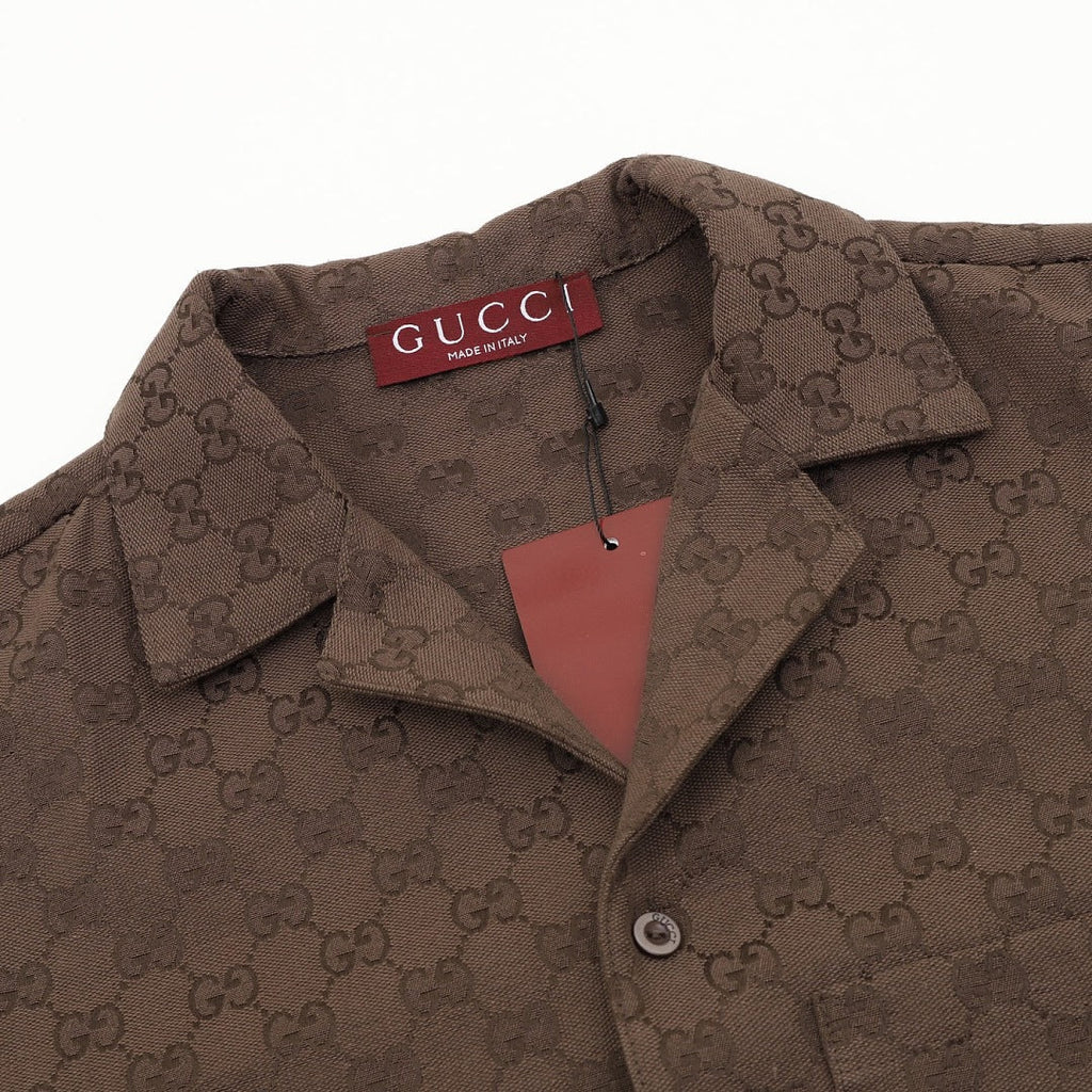 Gucci 2026 All-Over GG Jacquard Linen Shirt EU 44-50