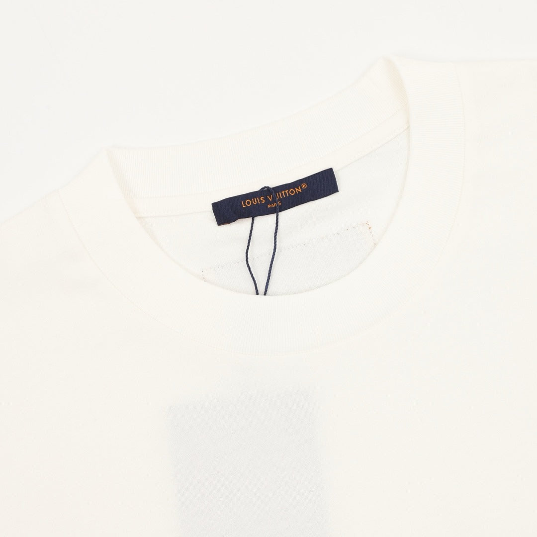 Louis Vuitton Short-Sleeve T-Shirt with Star-Motif and Embroidered LV Logo