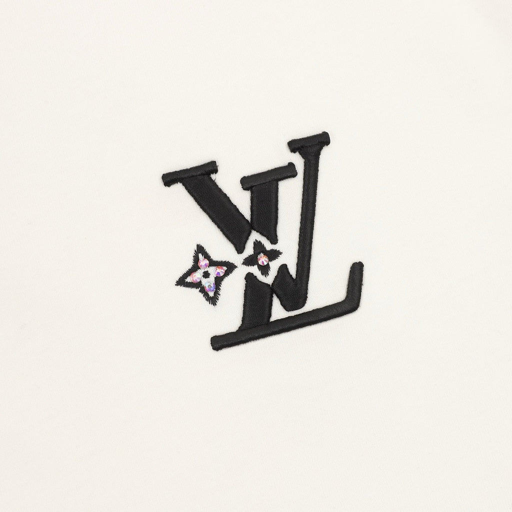 Louis Vuitton Short-Sleeve T-Shirt with Star-Motif and Embroidered LV Logo