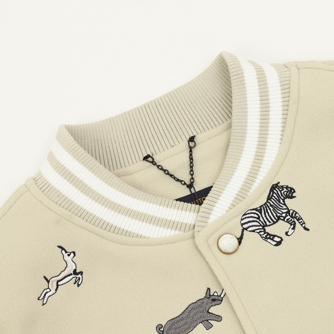 Louis Vuitton Zoo Collection Baseball Jacket – Fully Embroidered