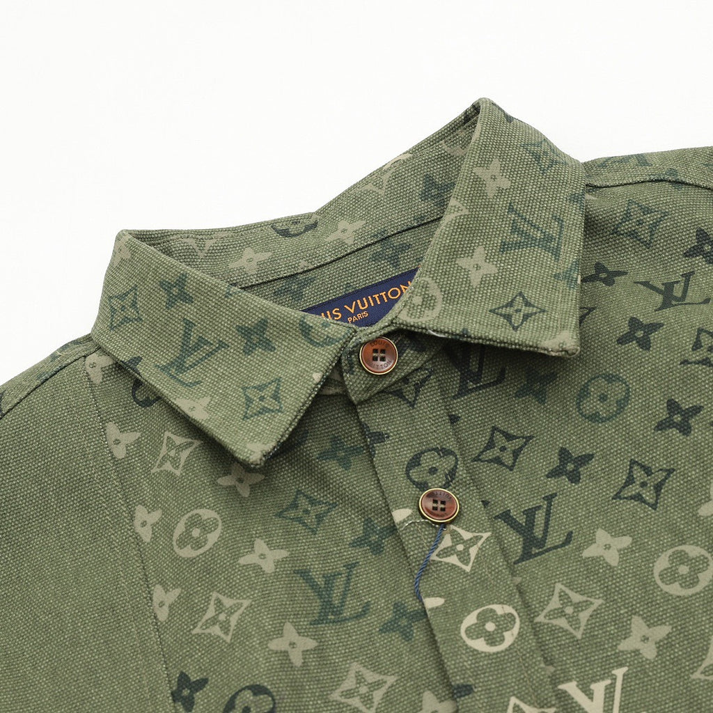 Louis Vuitton Monogram Overshirt Jacket – Khaki Green