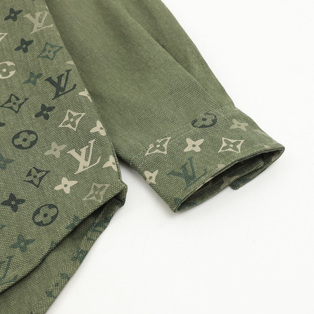 Louis Vuitton Monogram Overshirt Jacket – Khaki Green