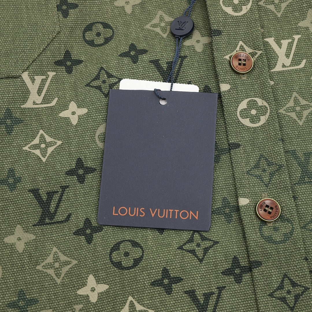 Louis Vuitton Monogram Overshirt Jacket – Khaki Green