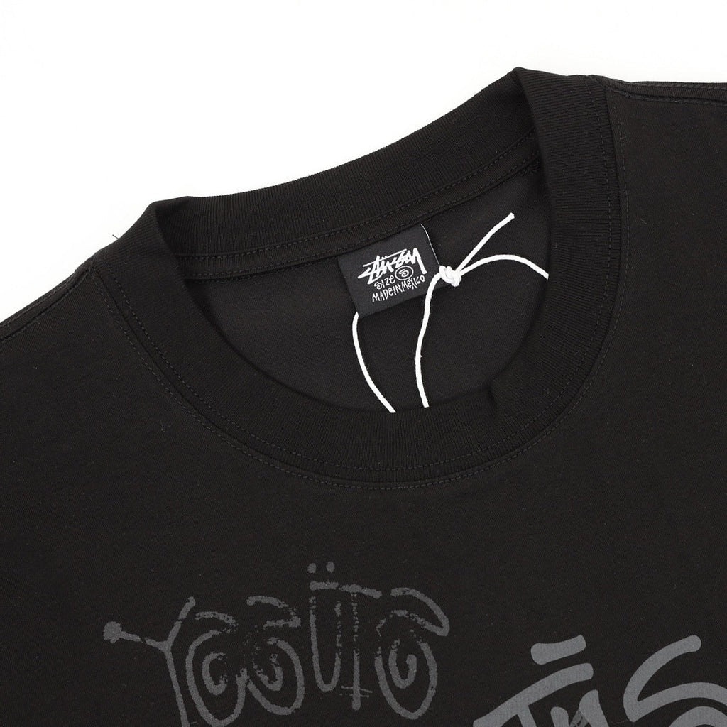 Stussy Loose-Fit All-Over Skull Print T-Shirt