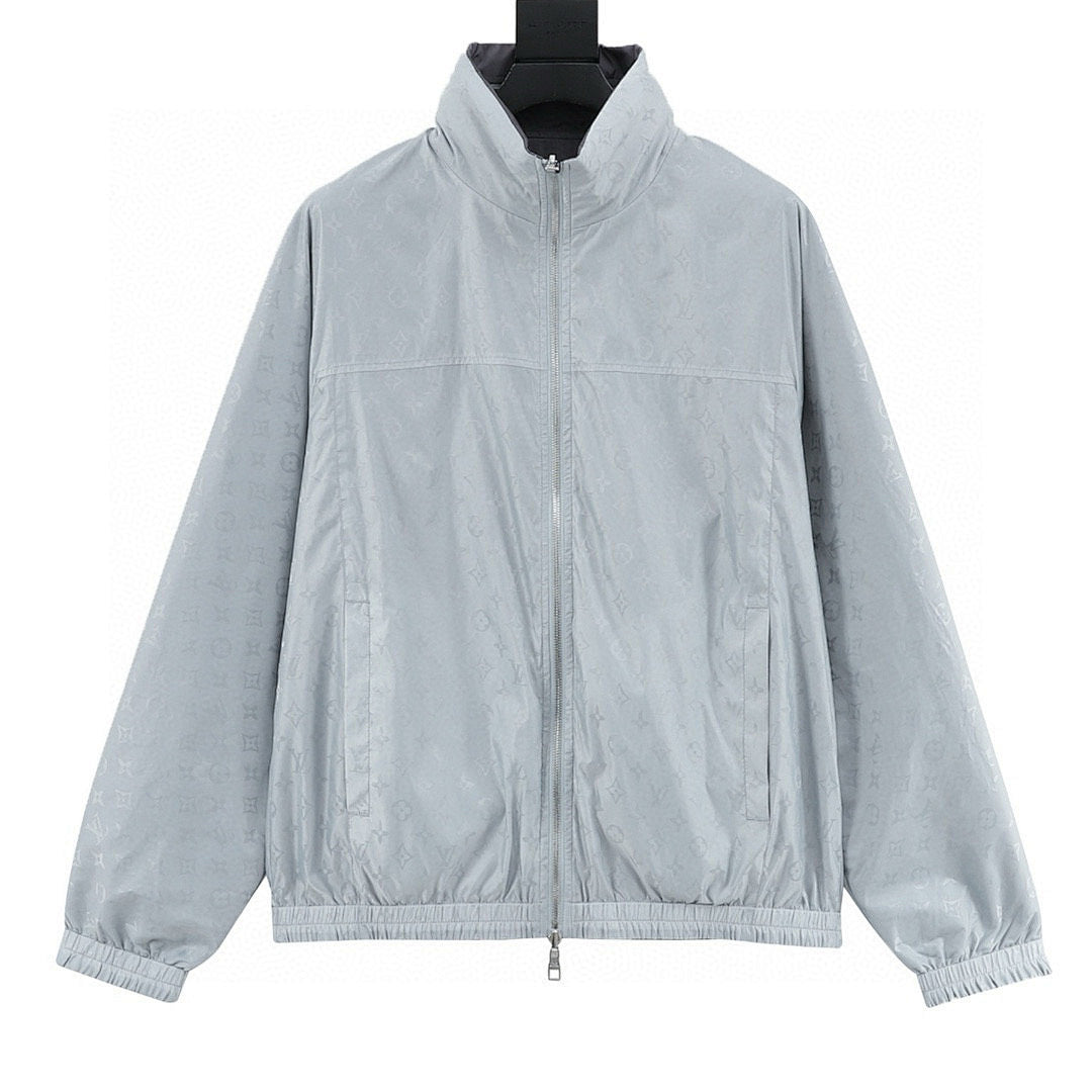 Louis Vuitton Monogram Jacquard Stand-Collar Zip Jacket