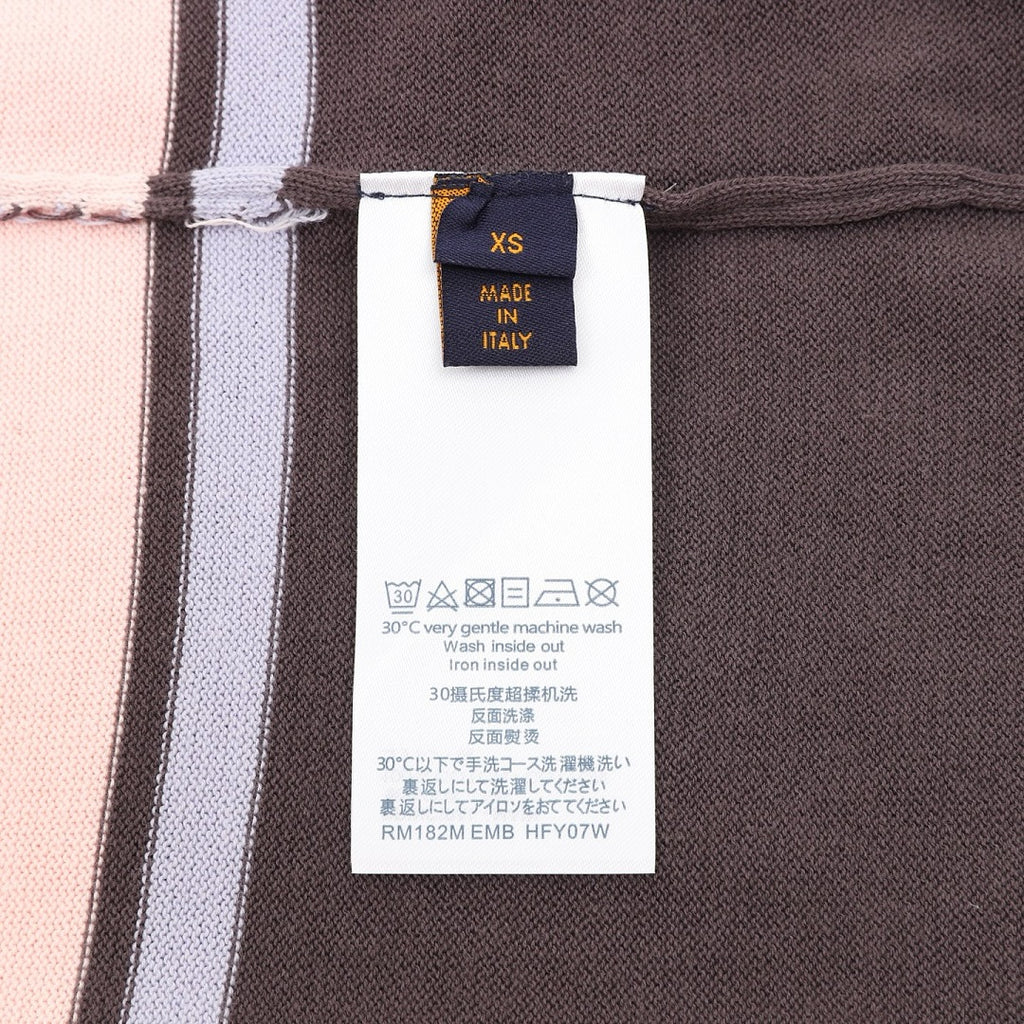 Louis Vuitton Short-Sleeved Knit Top with Color-Block Striped Panels