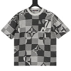 Louis Vuitton Striped Monogram Jacquard Knit Short-Sleeve Top