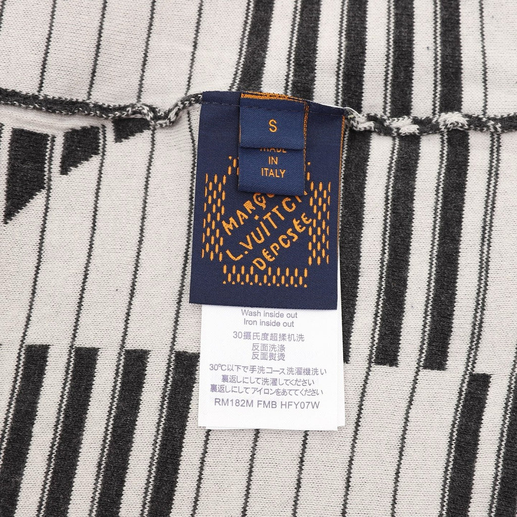 Louis Vuitton Striped Monogram Jacquard Knit Short-Sleeve Top