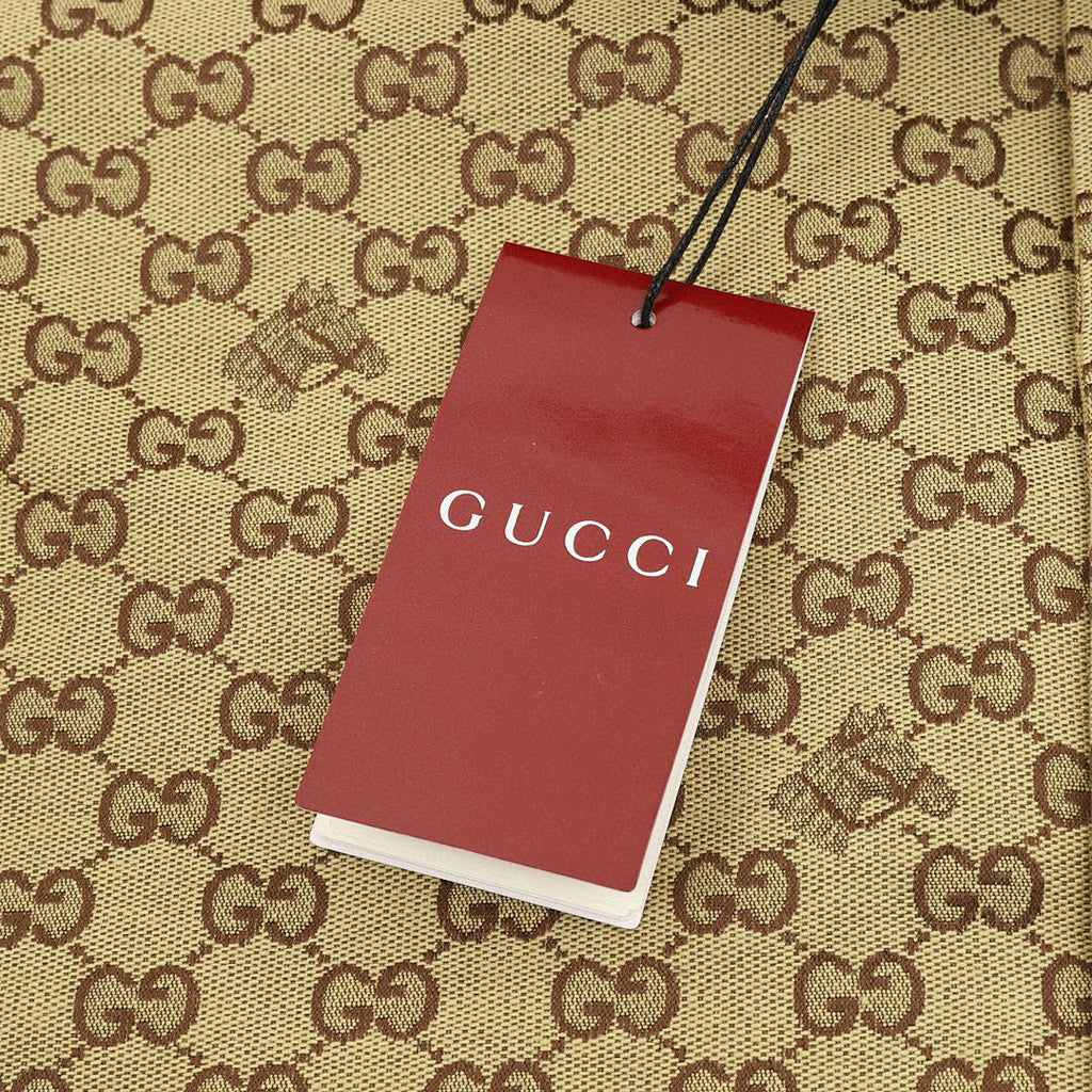 GUCCI Classic GG Monogram Embroidered "Year of the Horse" Badge Cuban Collar Shirt