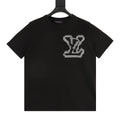 Louis Vuitton Short-Sleeved Knit T-Shirt with Large Front and Back Jacquard Logos