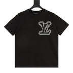 Louis Vuitton Short-Sleeved Knit T-Shirt with Large Front and Back Jacquard Logos