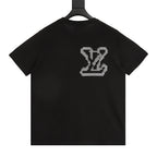Louis Vuitton Short-Sleeved Knit T-Shirt with Large Front and Back Jacquard Logos