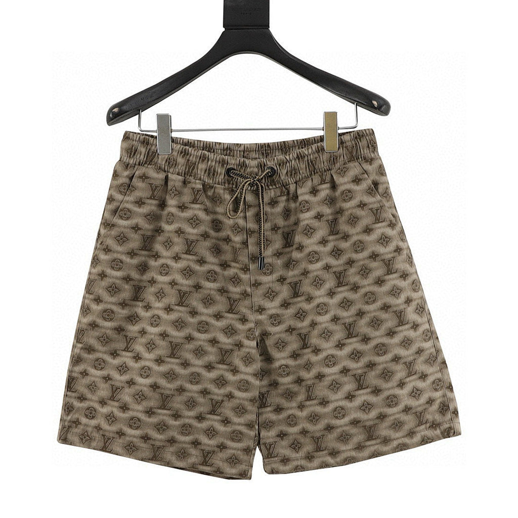 Louis Vuitton All-Over Print Washed Denim Shorts