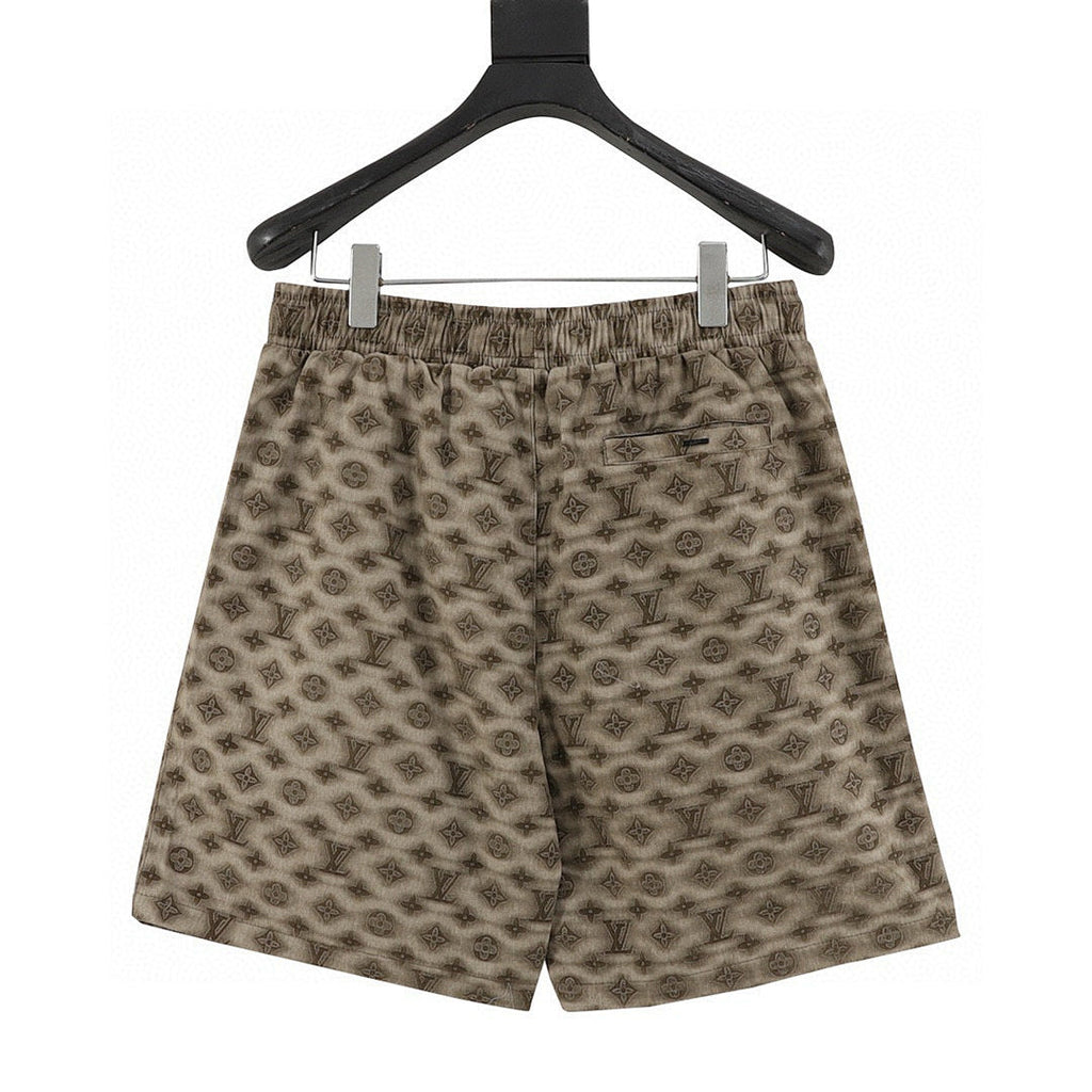 Louis Vuitton All-Over Print Washed Denim Shorts