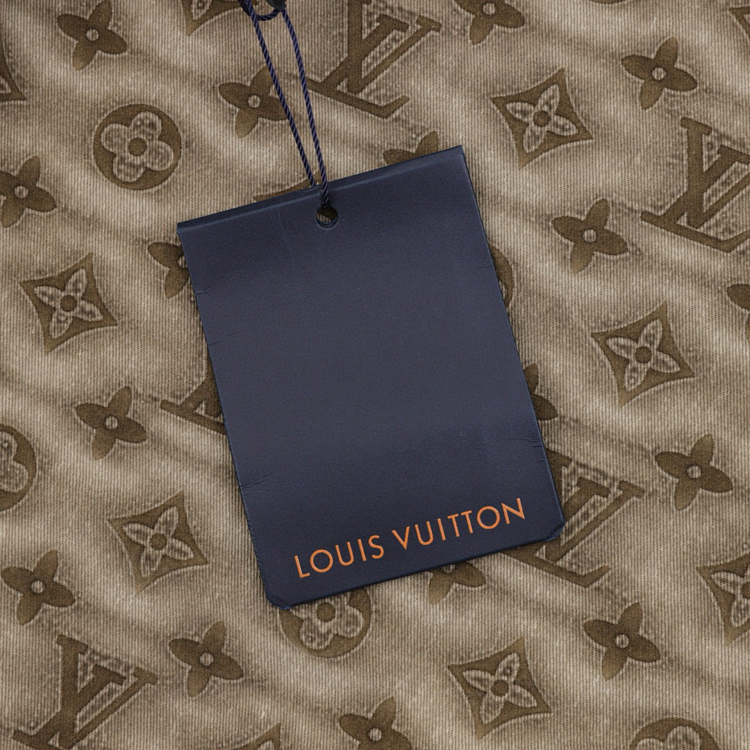 Louis Vuitton All-Over Print Washed Denim Shorts