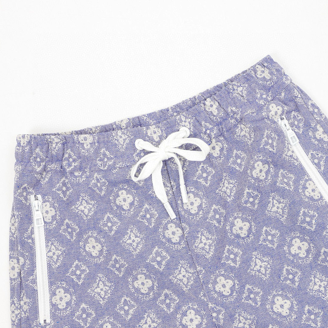 Louis Vuitton All-Over Monogram Logo Knitted Shorts with Pockets
