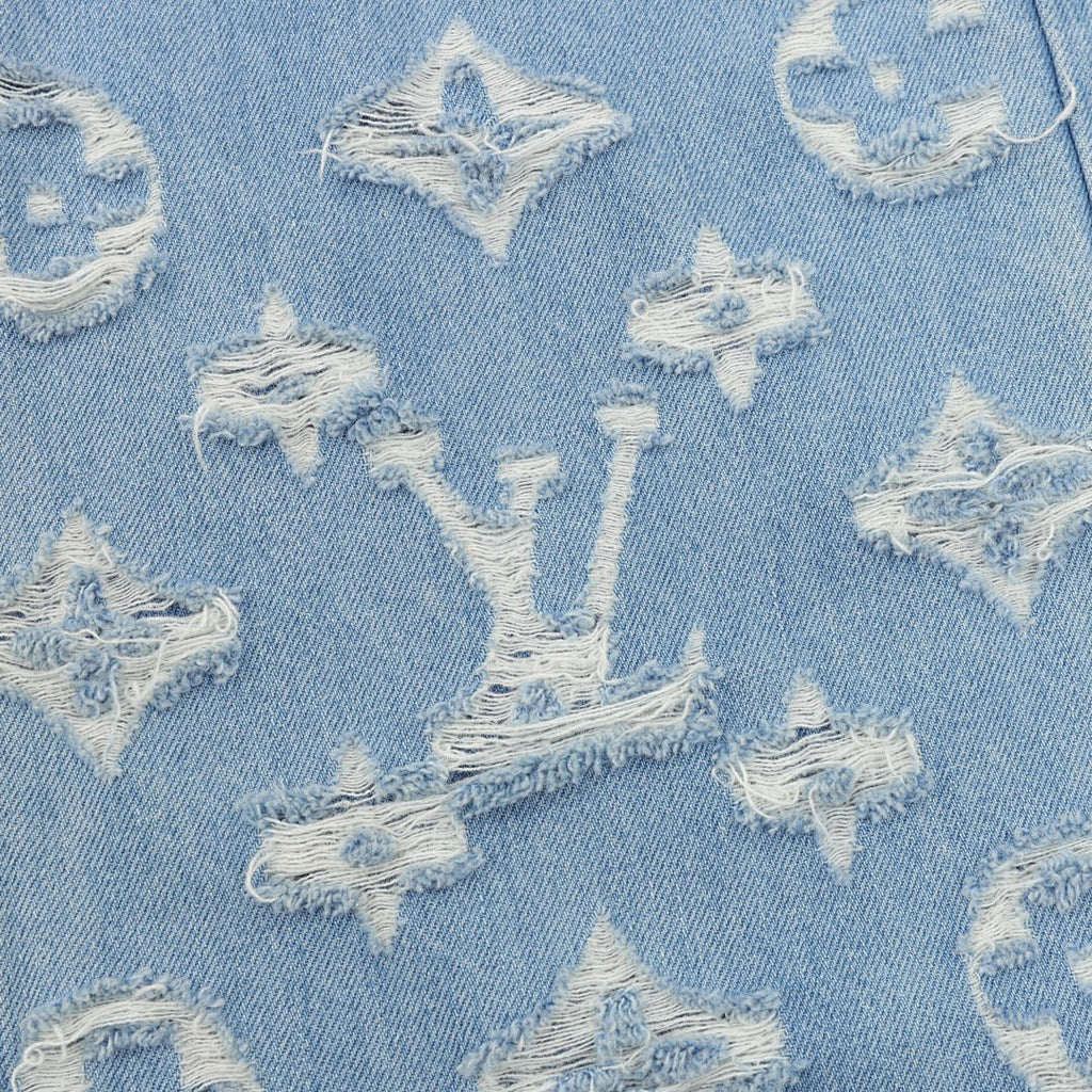 Louis Vuitton Washed Distressed Jeans