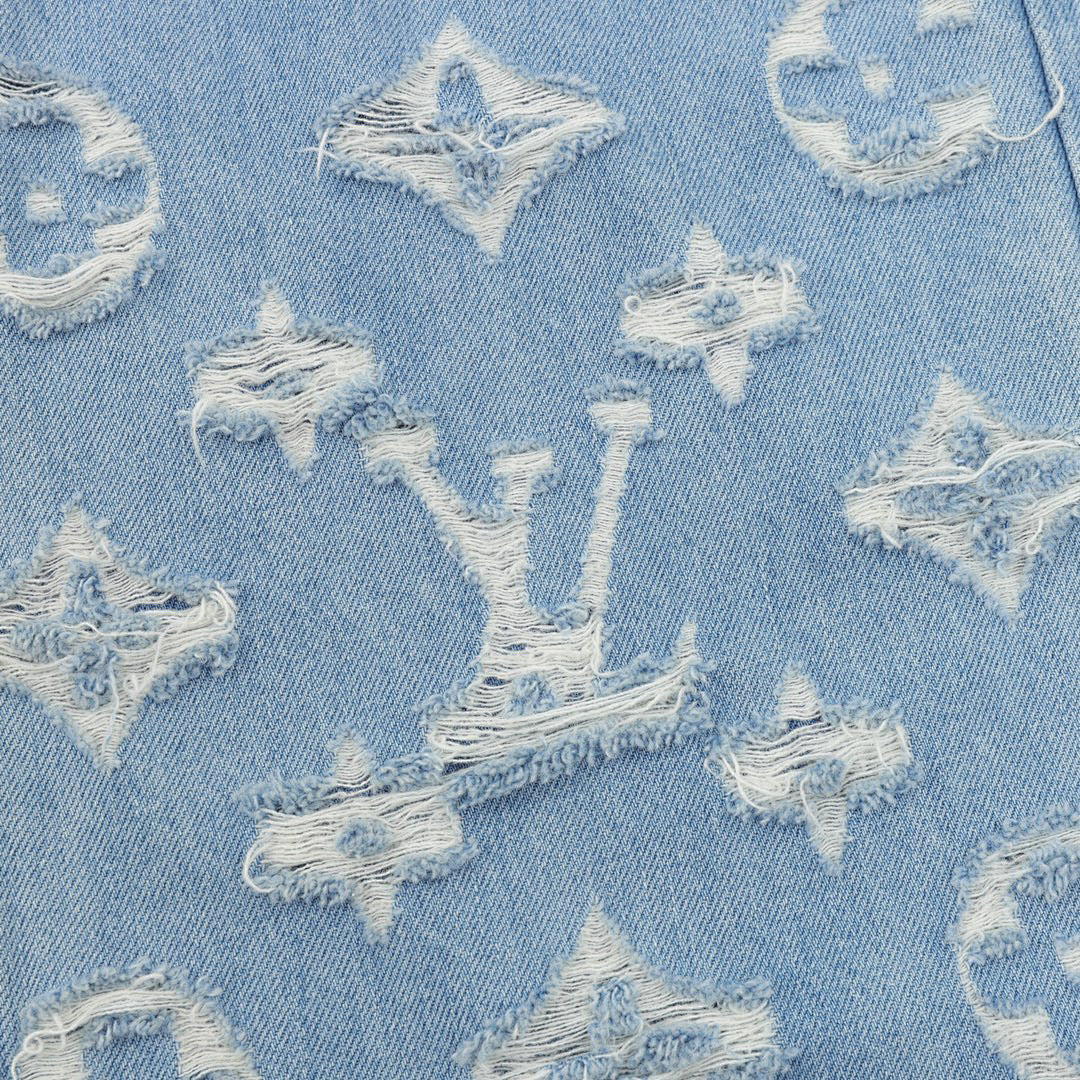 Louis Vuitton Washed Distressed Jeans