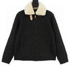 Louis Vuitton Cashmere-Wool Knit Jacket – Shearling Collar
