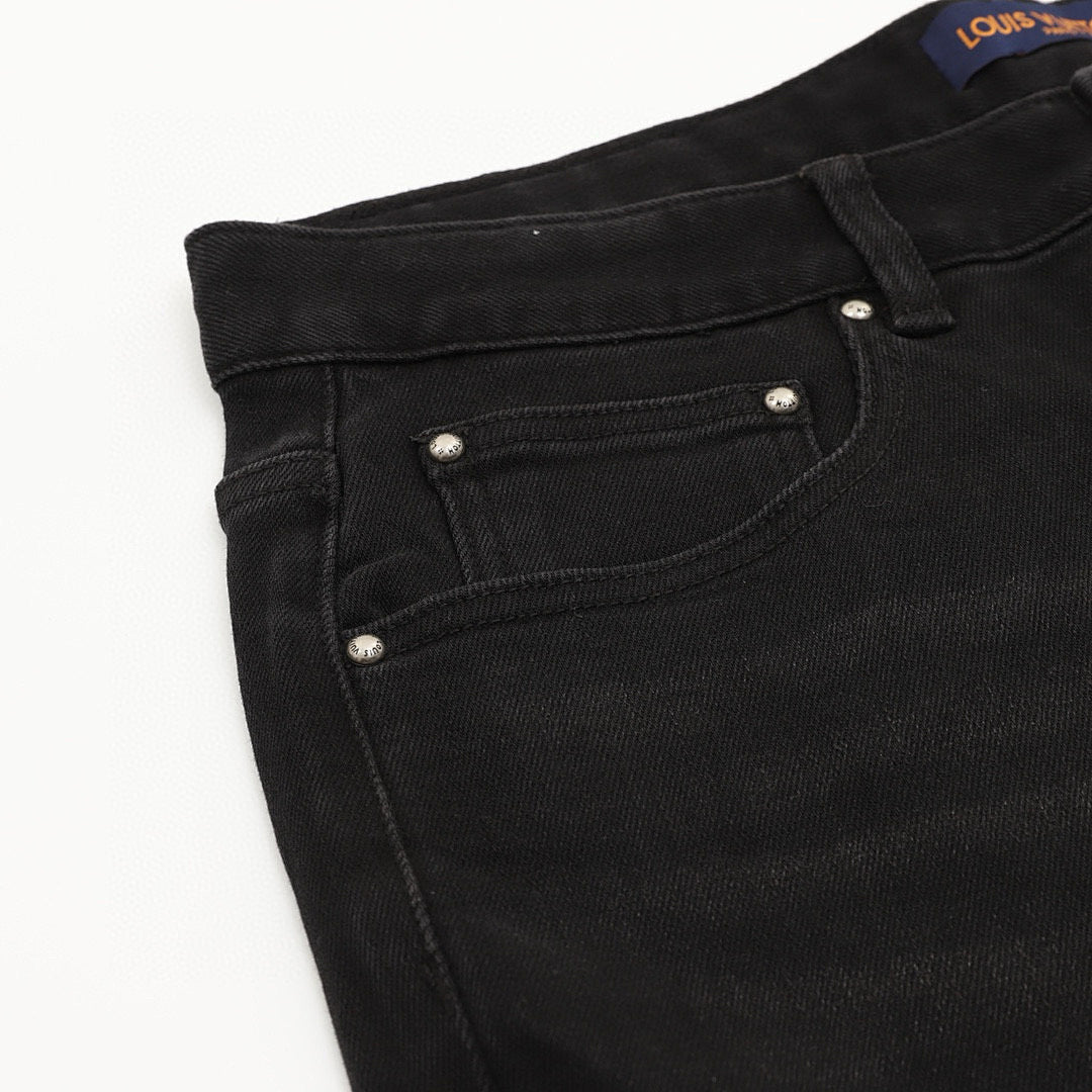 Louis Vuitton Monogram Denim Jeans with Colorful Back Pocket Embroidery