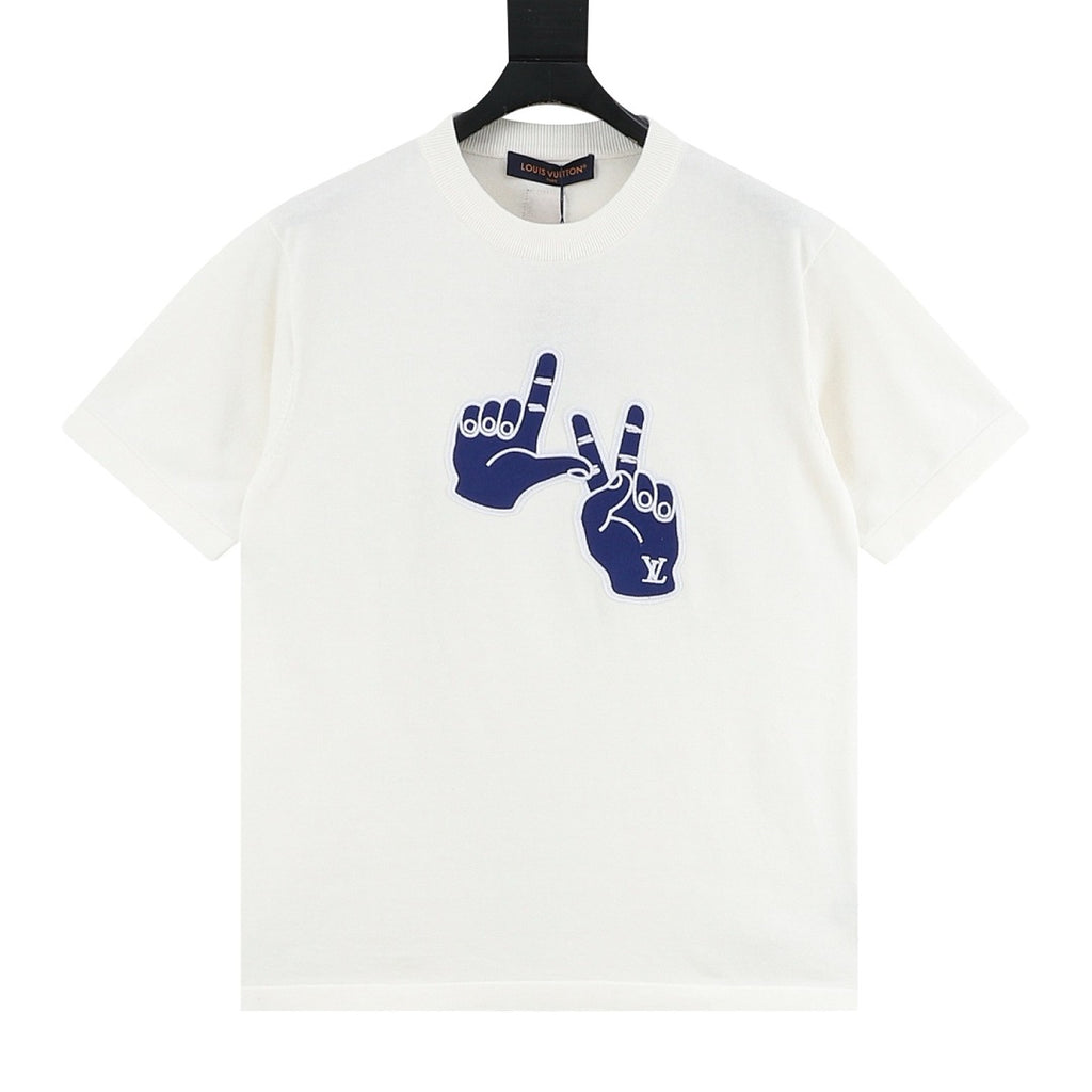 Louis Vuitton Short-Sleeved Knit Top with Gesture Motif