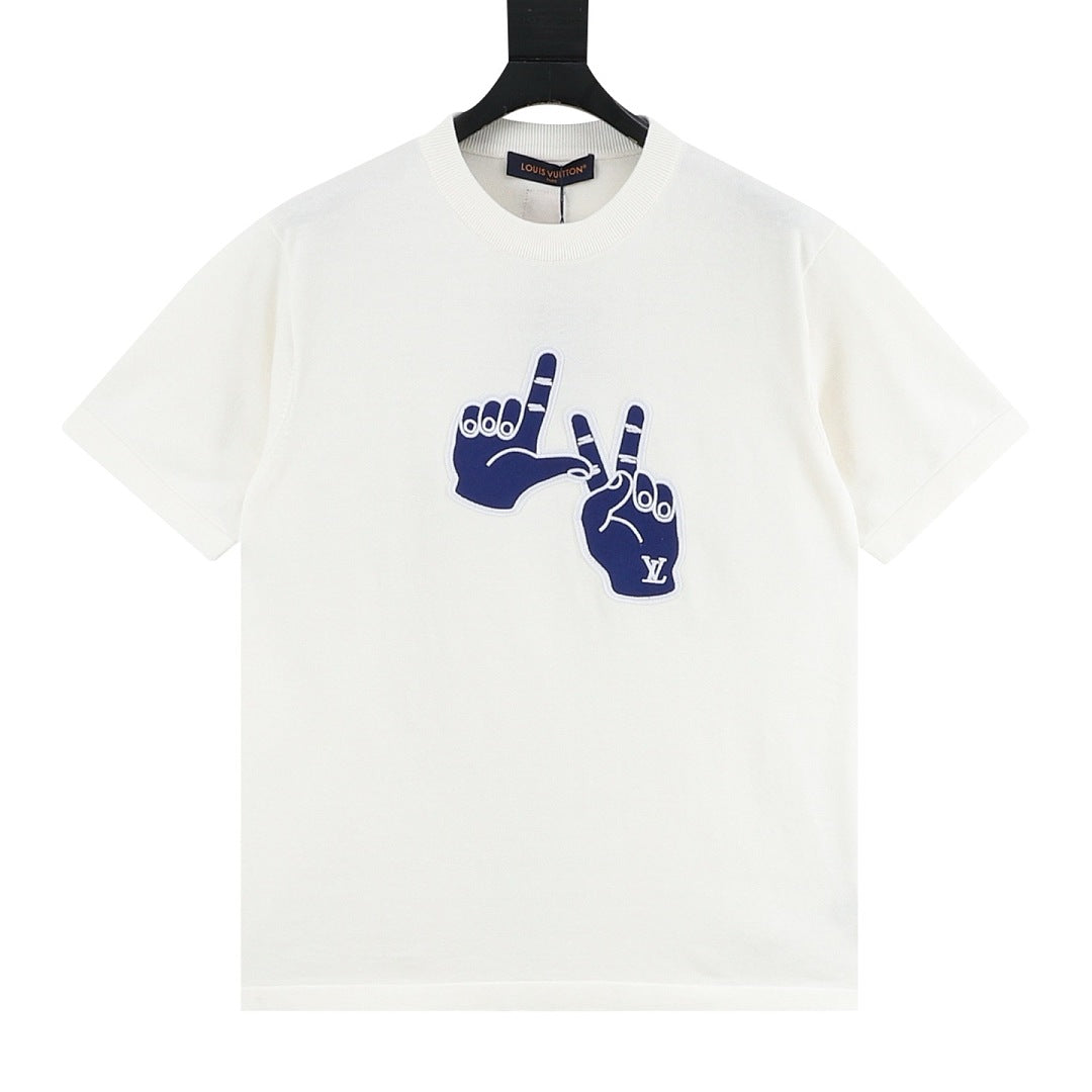 Louis Vuitton Short-Sleeved Knit Top with Gesture Motif