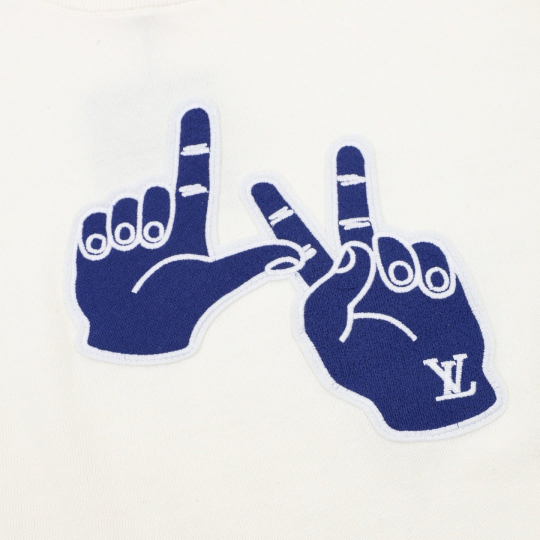 Louis Vuitton Short-Sleeved Knit Top with Gesture Motif