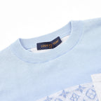 Louis Vuitton Short-Sleeved Knit Top with Monogram Jacquard and Color-Block Paneling