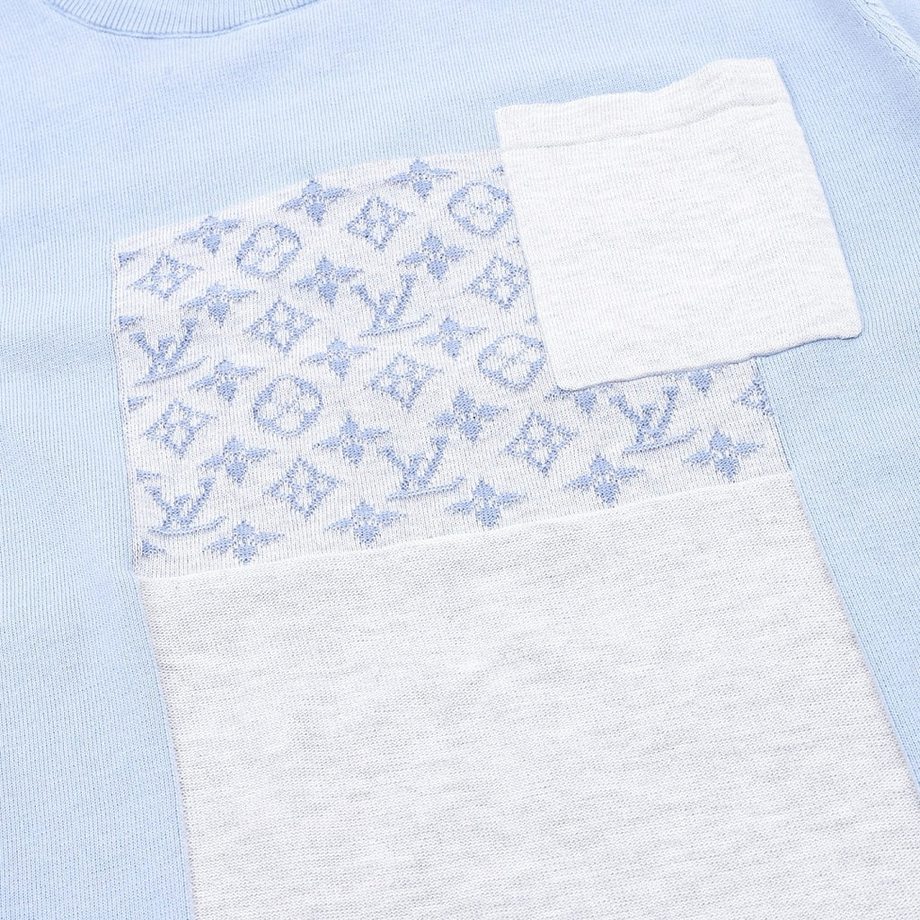 Louis Vuitton Short-Sleeved Knit Top with Monogram Jacquard and Color-Block Paneling