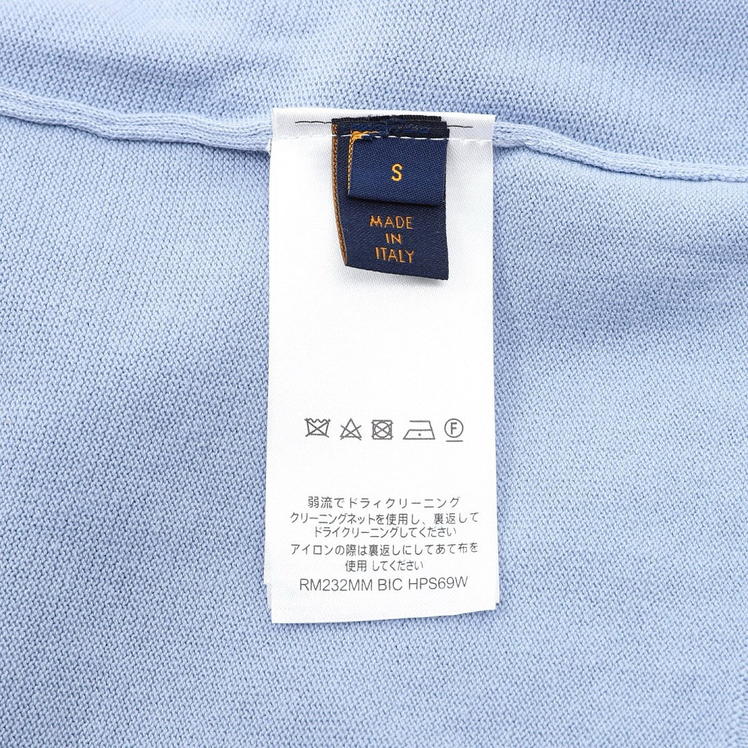 Louis Vuitton Short-Sleeved Knit Top with Monogram Jacquard and Color-Block Paneling